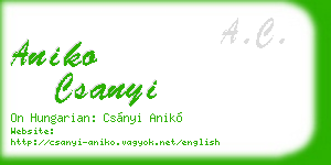 aniko csanyi business card